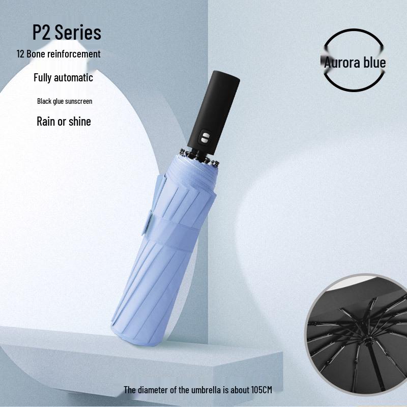 Men's Dual-Use Automatic Folding Umbrella: Windproof, Sun & Rain Protection, Customizable