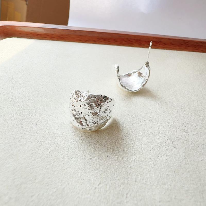 French Metal Lava Blocks Hoop Earrings for Women Simple Gold Color Double-Sided Square Geometric Ear Buckle Earring Jewelry Gift