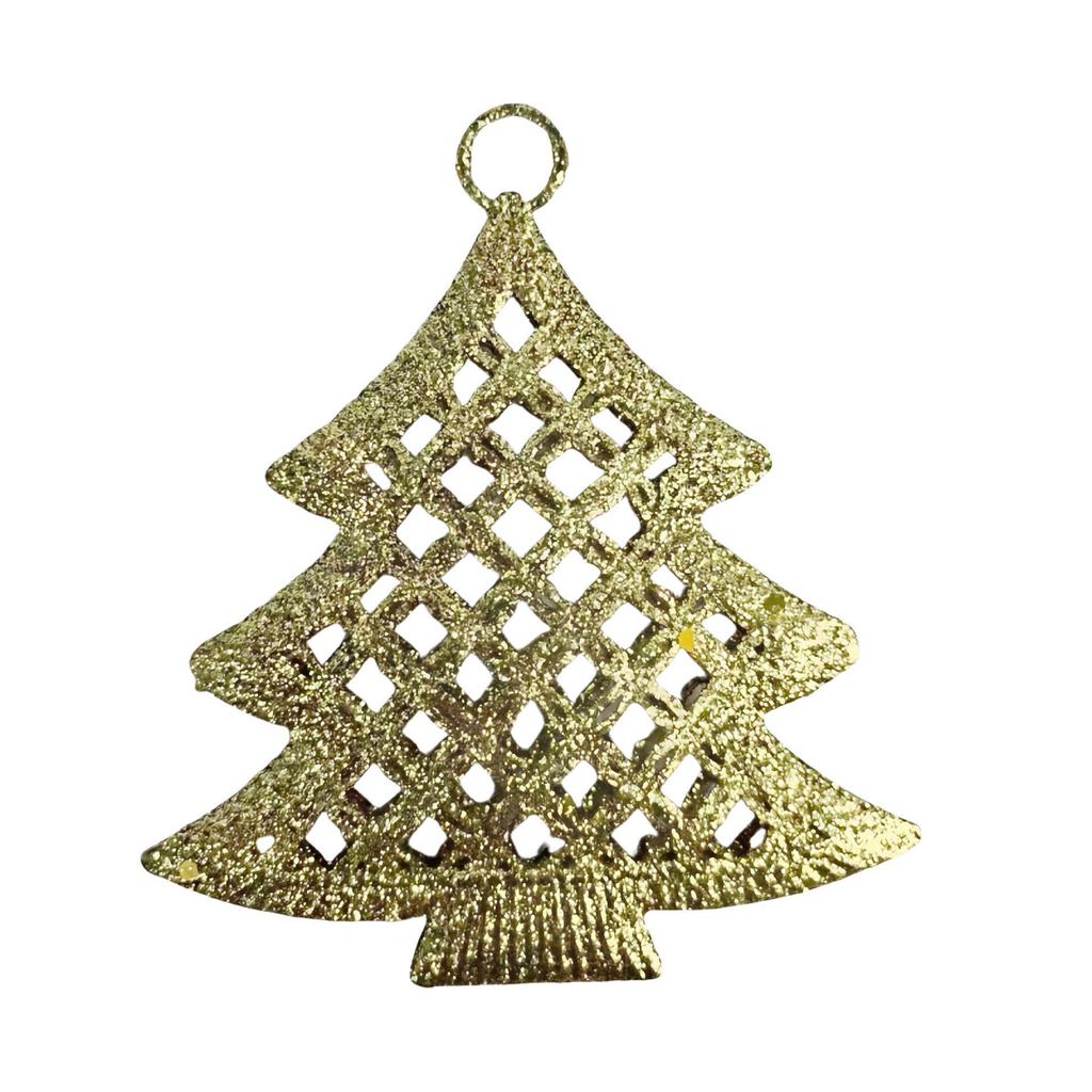Gold Powder Wrought Iron Deer Star Christmas Tree Ornament