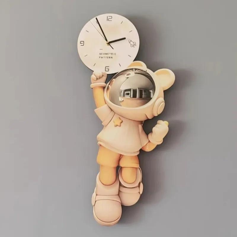 Stylish Wall Clock Astronaut Clocks Design Large 3d Wall Clocks Living Room Modern Elegant Ornaments Modern Home Decoration