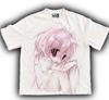 Anime-Mädchen Graffiti jugendlich trendiges kurzärmeliges T-Shirt für Unisex und Damen reine Baumwolle süßer Teenager Cartoon-Stil