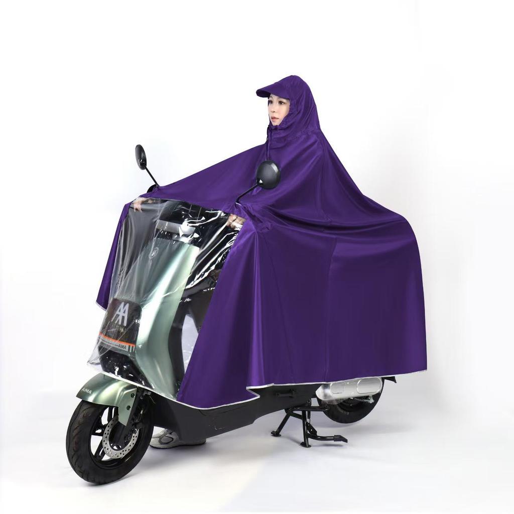 Thickened & Extended Electric Bike and Motorcycle Raincoat for Helmet Use
