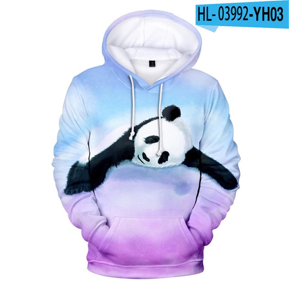 

4-14 лет Детские толстовки с капюшоном с милым принтом панды 3D Толстовка с капюшоном для мальчиков и девочек Harajuku Толстовки с героями мультфильмов Детский пуловер Одежда 160