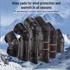 Winter Electric Motorcycle Knee Pads: Unisex Windproof, Thick, Warm, Cold Protection for Cycling.