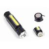 Portable  + COB LED Tactical Flashlight, 3 Modes Zoomable Torch Lamp, USB Rechargeable Flash Work Light With Tail Magnet
