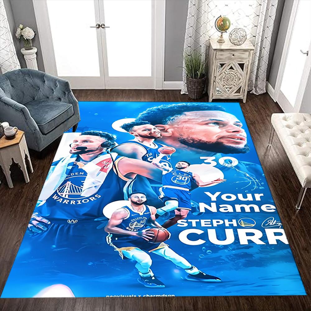 Golden State Warriors Curry Personalized Text Carpet Design for Entryway Game Room Study Room Decorate Room Antislip Carpet Office Home Decor