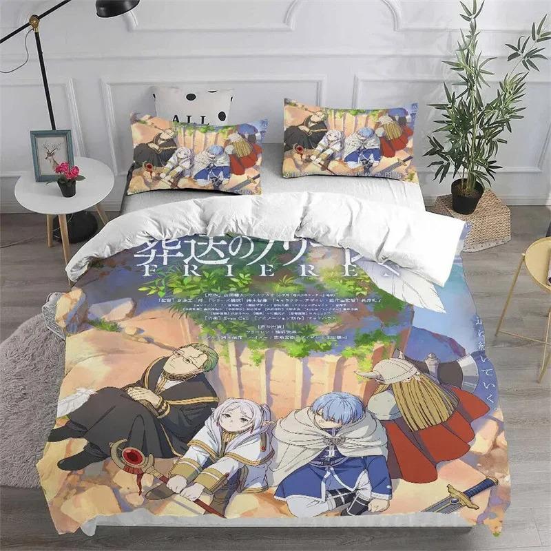 3D-Druck Anime Frieren Bettwäsche KollektionBettbezug Steppdecke Bett Kollektion Tagesdecke Kissenbezug King Queen Twin Größe Jungen Mädchen Erwachsene