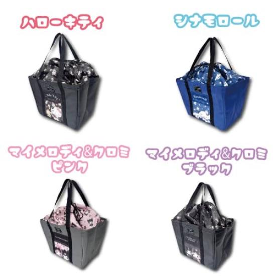 Hatayama Shoji Sanrio Shopping Dark My Melody x W33 x Product 33203262 Bag, Girly, & Kuromi, Black, Approx. H29.5 D21.5cm, Number