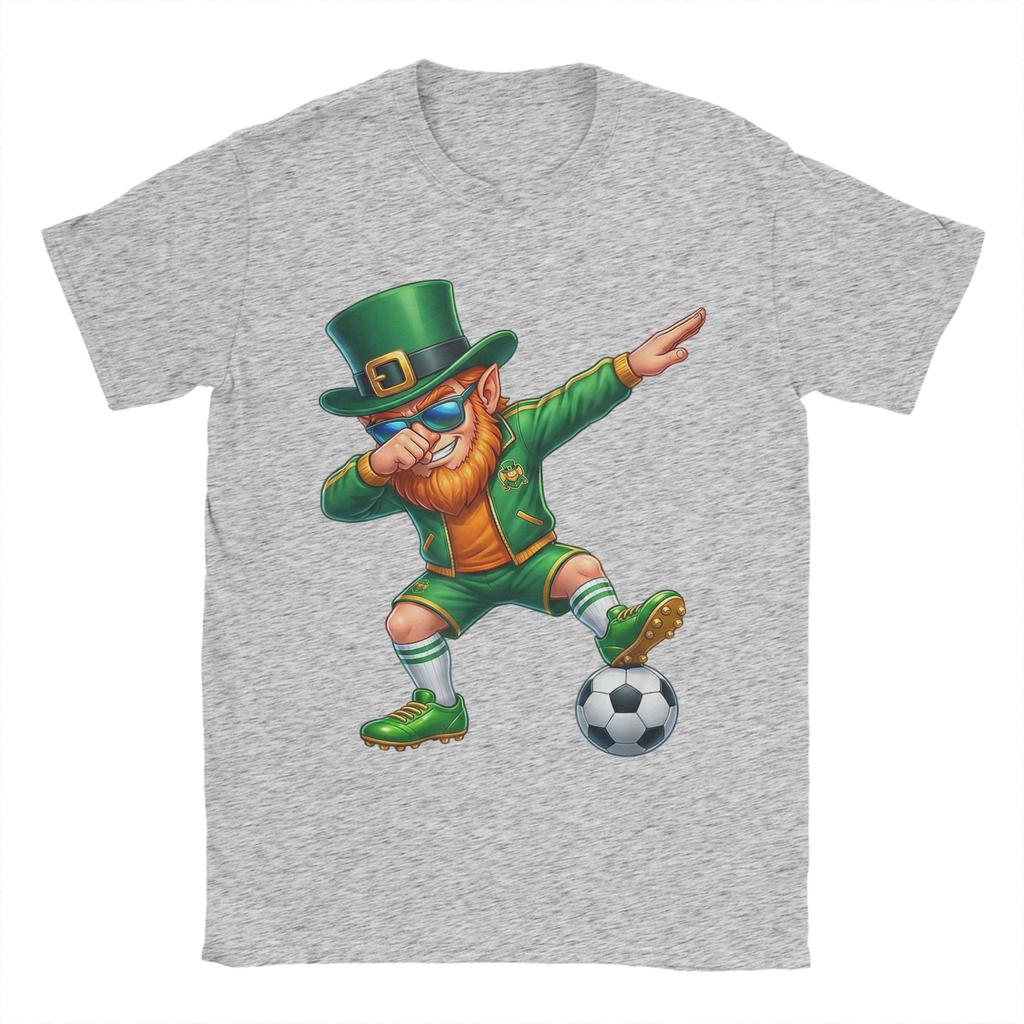 Funny Leprechaun Palying Soccer Player St Patricks Day T Shirt Summer Cotton TShirts For Unisexs Hippie Tshirt ShortSleeve Tops