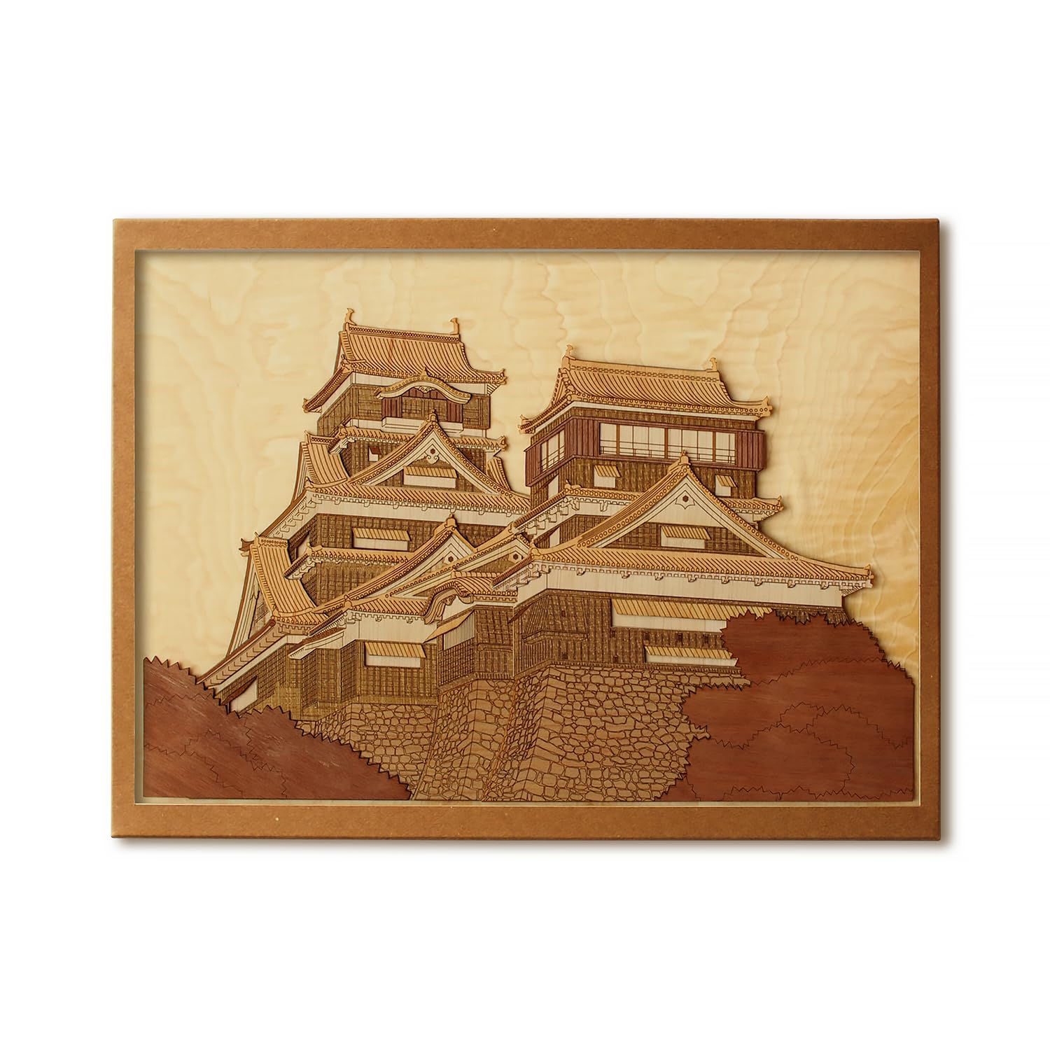 

KINOWA Kumamoto Castle Wood Collage Original Handmade Kit Japanese Castle Made in Japan