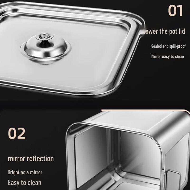 Stainless Steel Square Storage Bucket