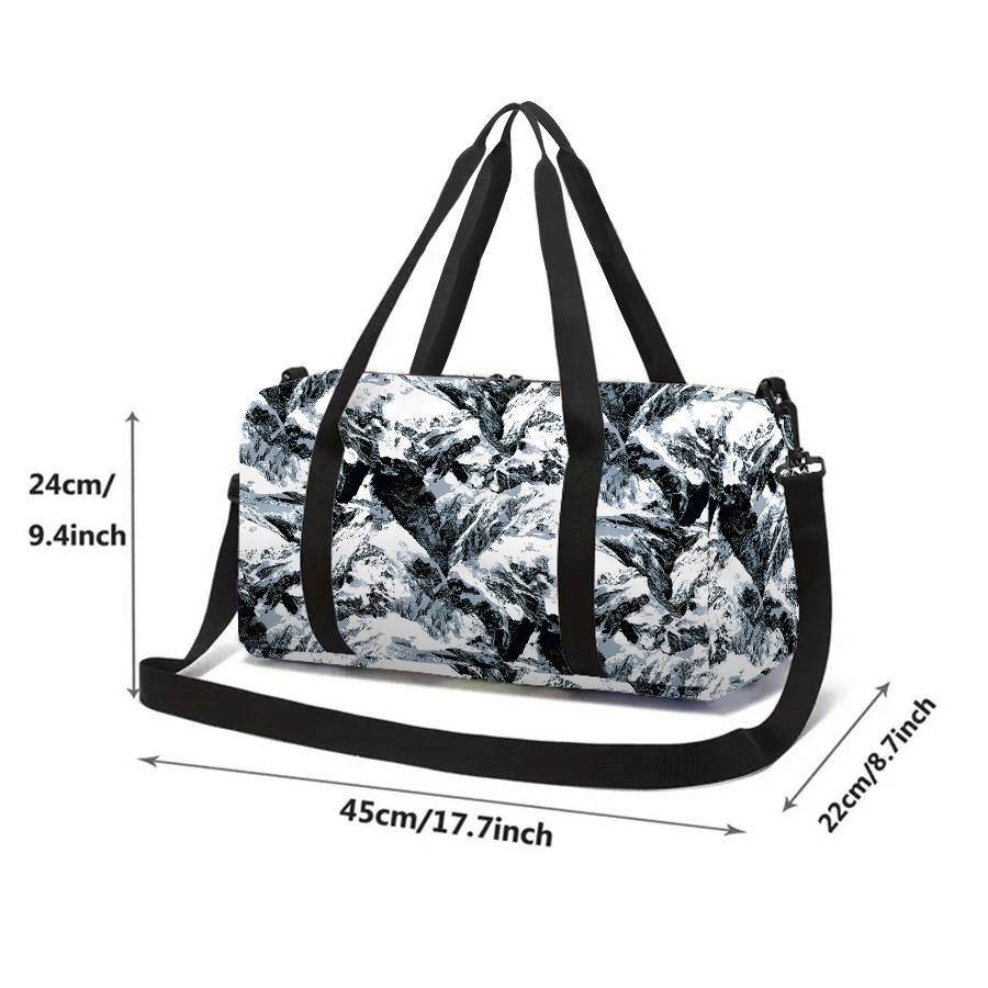 Snow Mountain Large Capacity Travel Duffels Bag for Boy/Girl Children Best Gift 2D Flat Cartoon Leisure Fitness Bag