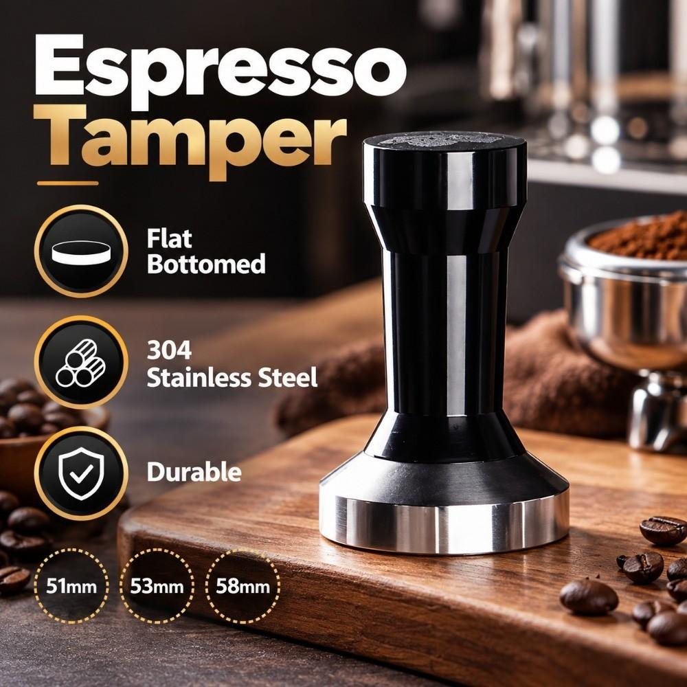 304 Stainless Steel Espresso Tamper 51/53/58mm Constant Pressure Tamper Coffee Barista