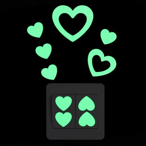 Luminous Cartoon Switch Sticker Glow in the Dark Cat Sticker Fluorescent Fairy Moon Stars Sticker Kid Room Decoration Home Decor