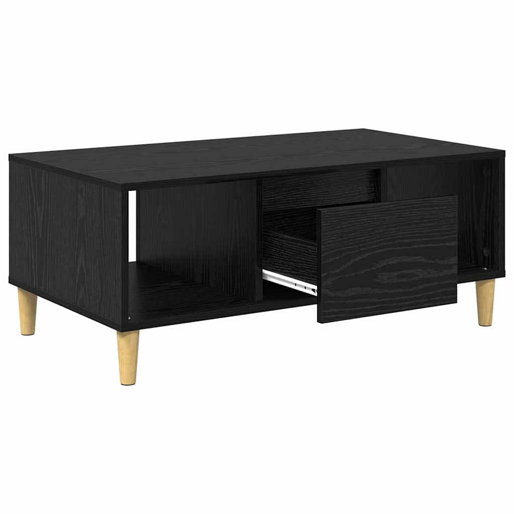 Coffee Table Black Oak Effect 90 X 50 X 26.5 Cm Engineered Wood