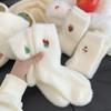 4/2/1 Pairs of Women'S Christmas Socks  White Furry Embroidered Holiday Socks  Warm Thick Fleece Fabric  Holiday Socks