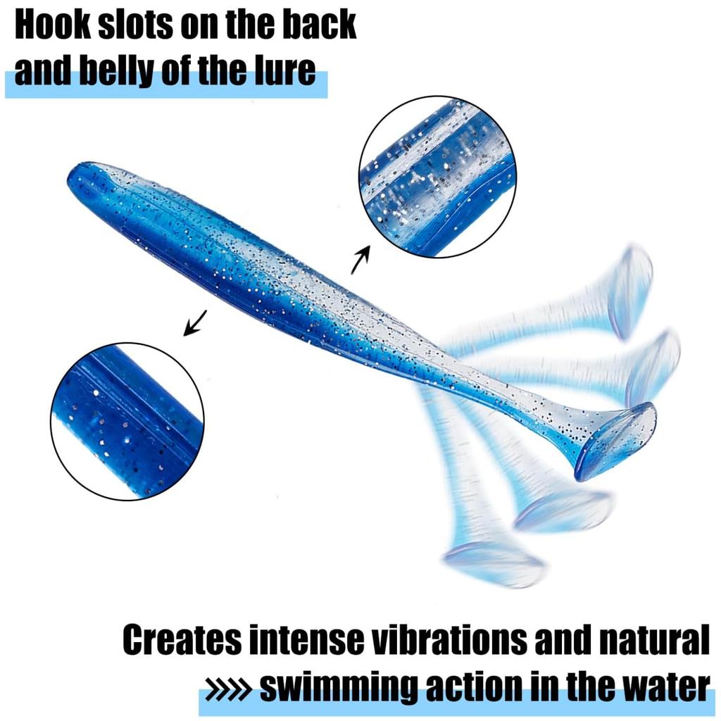 10/20pcs Micro Soft Fishing Lures T-tail Worm Lure big Silicone Artificial Bait Jig Wobblers 65mm for Bass Pike Fishing Tackle260319