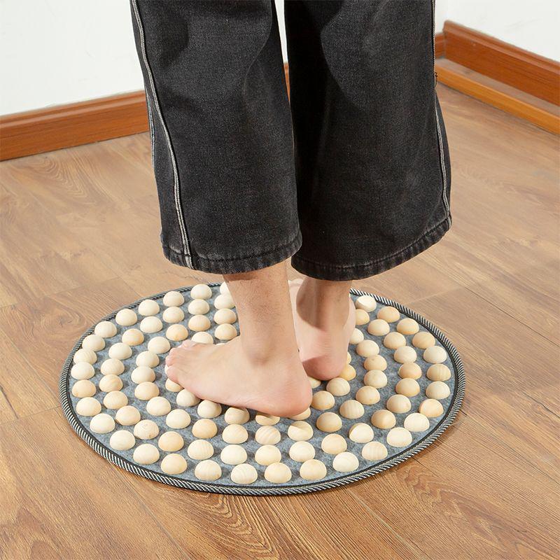 Solid Wood Acupressure Foot Massage Mat for Slow Jogging and Meridian Therapy Fitness.