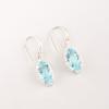 Naturalny Niebieski Topaz Kamień Szlachetny Biżuteria ze Srebra Próby 925 Ręcznie Robione Kolczyki 1,4" EE-169-12