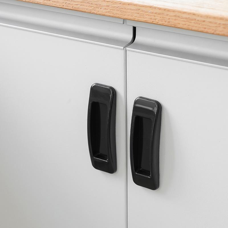 

KAK 2pcs Paste Multi-purpose Handle for Window Cabinet Glass Door Handle Nail-free Sliding Door Pulls Furniture Handle Hardware чорний