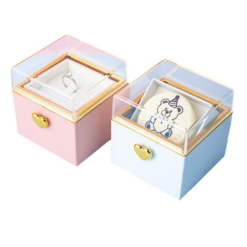 S925 Silver Four-Leaf Clover Necklace In Rotating Surprise Gift Box for Christmas, Valentine's, or Birthday