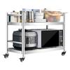 Modern 2-Tier Stainless Steel Kitchen Storage Cart
