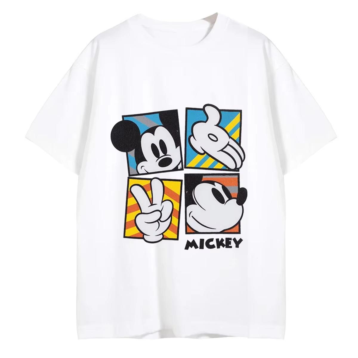 

Disney Mickey Cartoon Print Short Sleeve Casual T-Shirt For Men Adult Children s Parent-Child Clothing 100-4XL Men Clothing Tees S