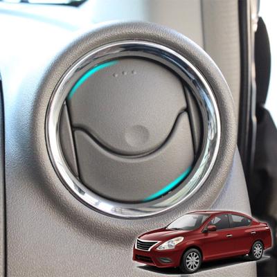 Pro Nissan Versa Almera Latio A/C Větrací mřížka Chromový kryt Obložení Doplňky pro styling auta 2012 2013 2014 2015 2016 2017