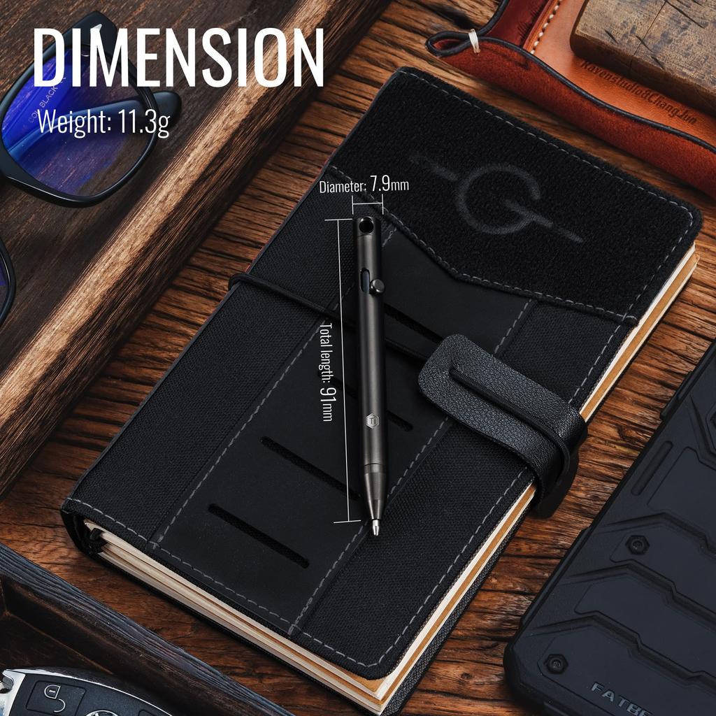 KeyUnity KP00 Ballpoint Titanium Fast Includes 5 Single 91mm PVD Refill Oil-Based Pen, Lightweight, Compact, Bullet-Type, Writing, Overwrite,