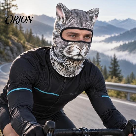 Elastická obličejová maska 3D zvířecí kukla, Větruodolná s plným krytím a ušima, Maska na téma Pes Kočka Liška Tygr Cosplay Ochrana pro Halloween Lyžování Cyklistiku