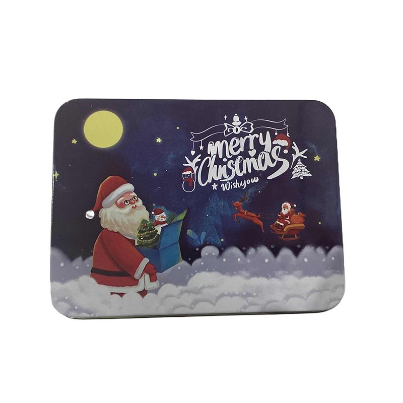 Christmas Square Metal Tinning Can Set Candy Box Gift Storage Box Biscuit Can Iron Can Home Storage Box