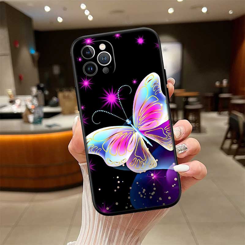 UP22 Colorful Butterfly New High-End Shell Phone Case for iPhone 16 15 14 13 12 Pro Max Plus Mini