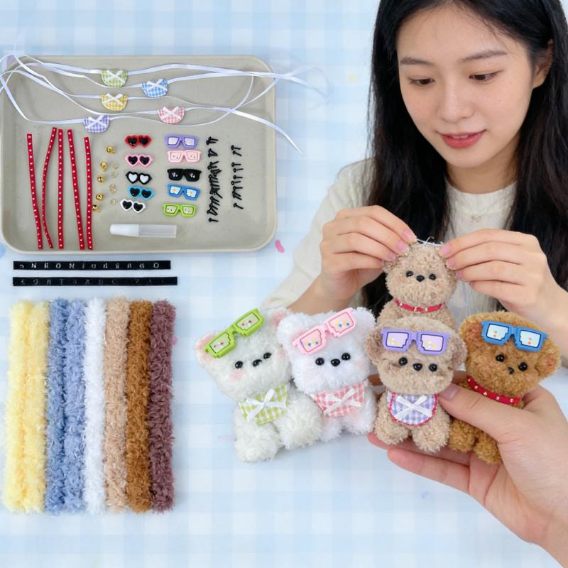 DIY Puppy Craft Kit with Sunglasses Jumbo Coral Fleece Chenille Stems for Kids Art Supplies Decorations Gift 2026 New