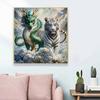 New Arrival 5D DIY Full Circle Diamond Painting "Dragon and Tiger Picture" Embroidery Cross Stitch Home Decor Gift