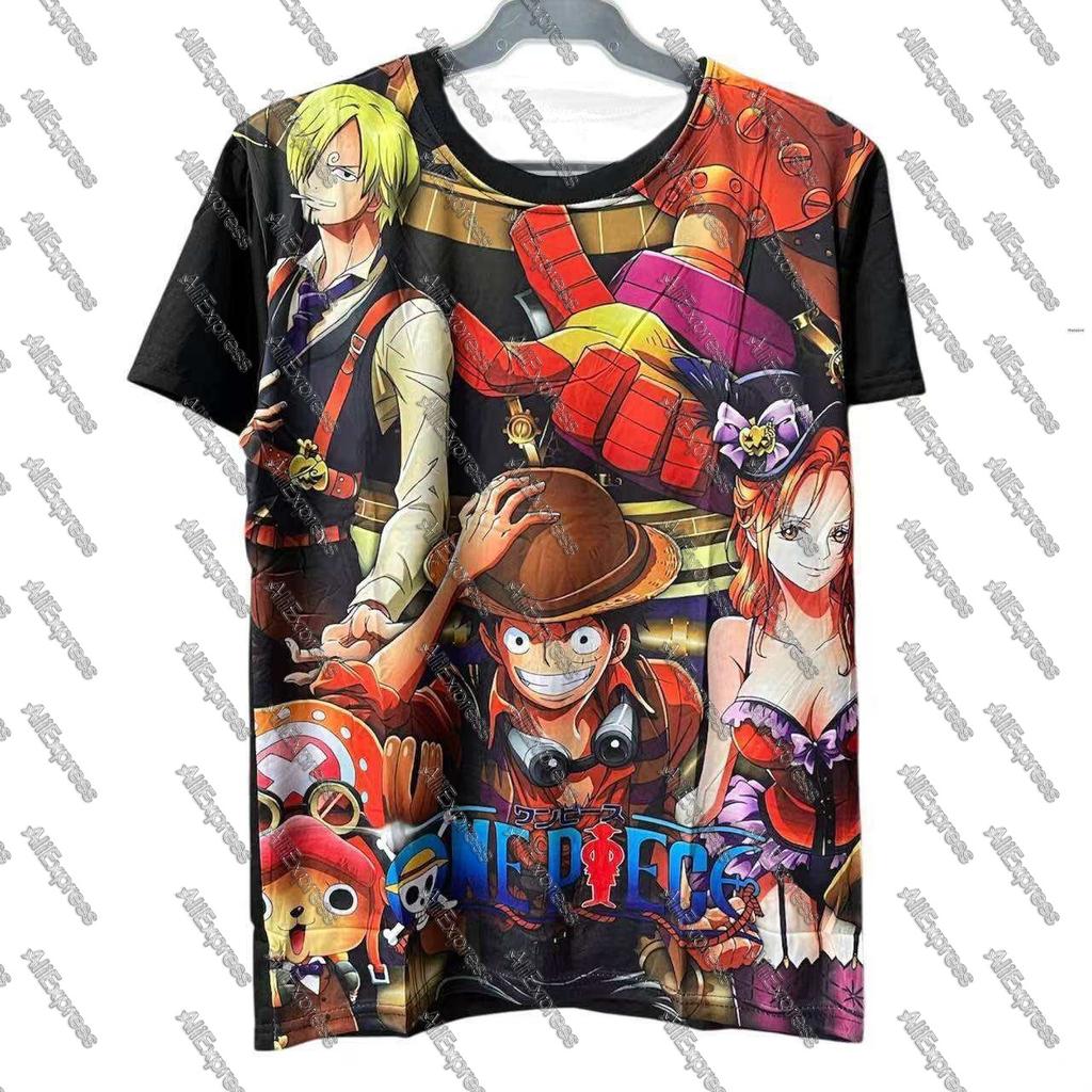 Dětské Anime One Piece Luffy Gear 5 Cosplay Tričko Chlapecké Kreslené Krátký Rukáv Horní Díl pro Děti Letní Módní Oblečení