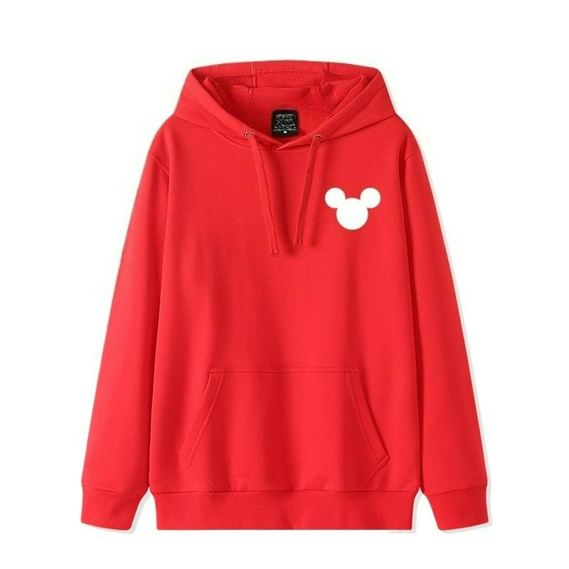 Cartoon Mouse Pattern Couple Hooded Hoodie for Women 2025 Autumn New Loose Long Sleeved Pullover Hoodie Coat Casual and Simple