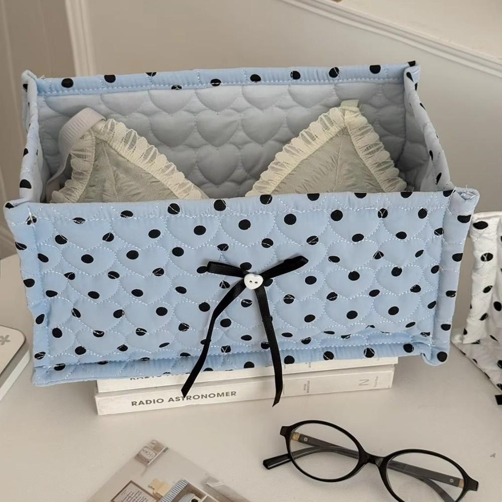 Large Storage Basket Heart Polka Dot Desktop Organizer Basket Storage Box Sundries Organization