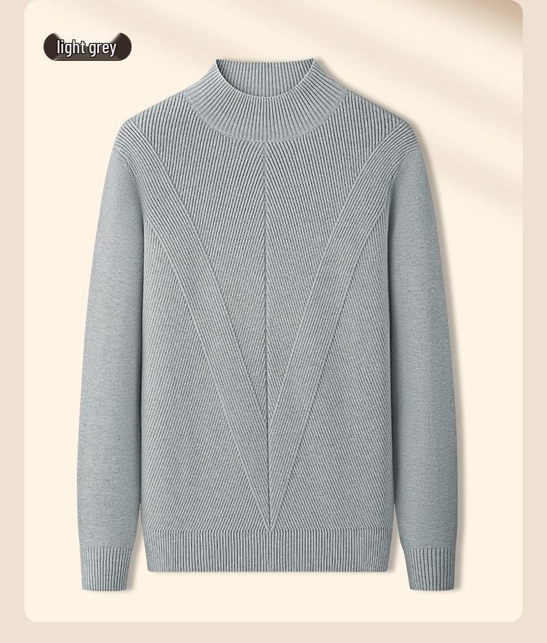 Men's Wool Modal Knitwear: Half-High Neck Textured Base Layer for Autumn/Winter 2026