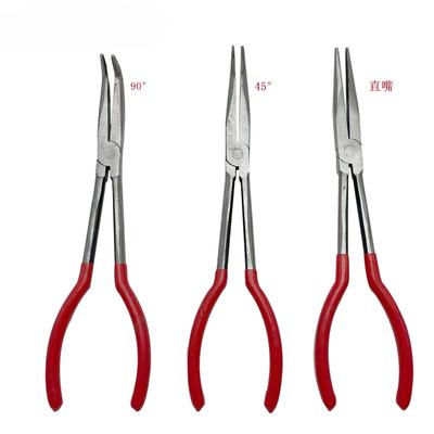 11 Inch Red Handle Pliers, Red Crucible Pliers, Melting Gold Bowl Pliers, Melting Bowl Pliers, Crucible Pliers, Straight Mouth, 45 Degrees, 90 Degrees