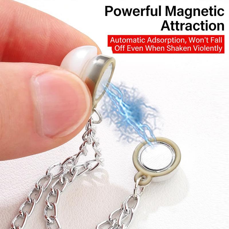 Strong Magnetic Jeans Cuff Clips Anti-Slip Grip Cute Chain Decor Adjustable Trouser Length for Casual Outdoor Walking
