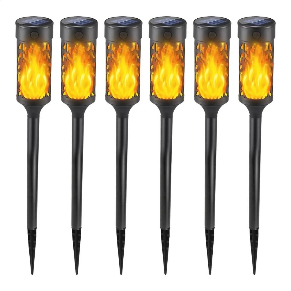 Solar Flame Torch Light Flickering Light Waterproof Garden Decoration Outdoor Lawn Path Yard Patio Floor Lamp