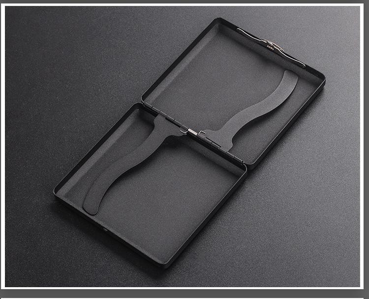 20-Piece Black Matte Metal Cigarette Case, Regular Size, Moisture-Proof & Pressure-Resistant, Minimalist Business Design for Men