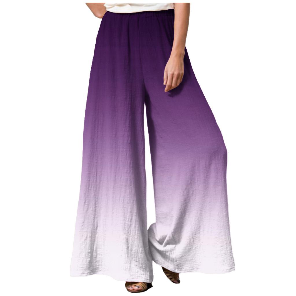Fashion Women's Printed Stitching Breathable Casual Loose Pants