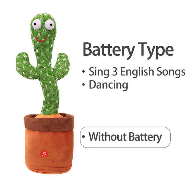 Dancing Cactus Electron Plush Toy Luminous Talking Twisting Cactus Doll Sound Record Repeat Toy Kid Education Toy Christmas Gift