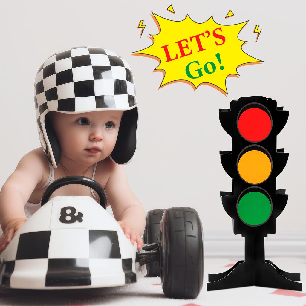 12 Sets Traffic Light Racing Car Party Centerpieces 3D Cardboard Traffic Light Party Decoration For Kids Racing Theme Birthday P