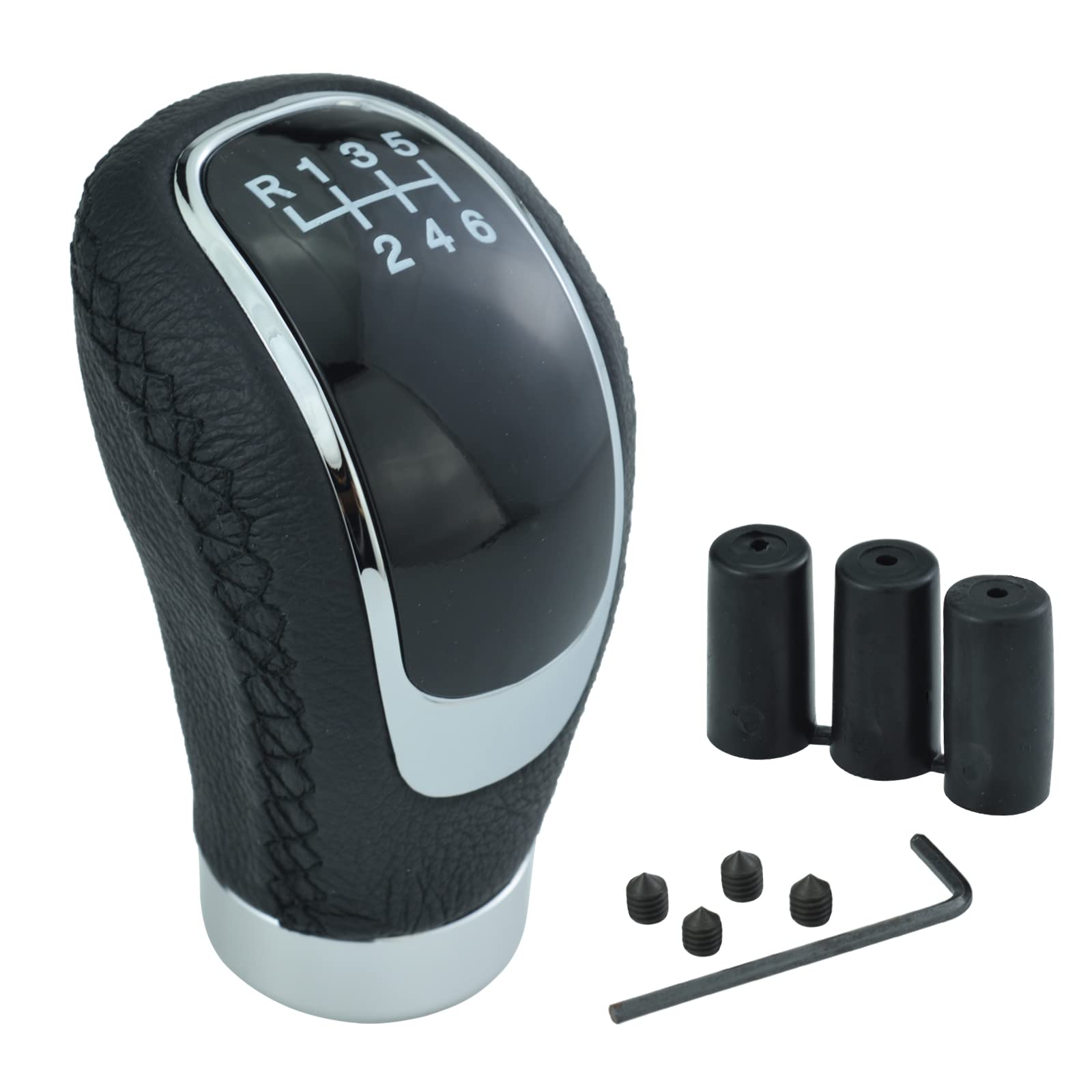 

Arenbel 6-ступенчатая ручка рычага переключения передач Type R, ПУ, ручка рычага переключения передач, головка, ручная, автомобильная, универсальная, черная чёрный