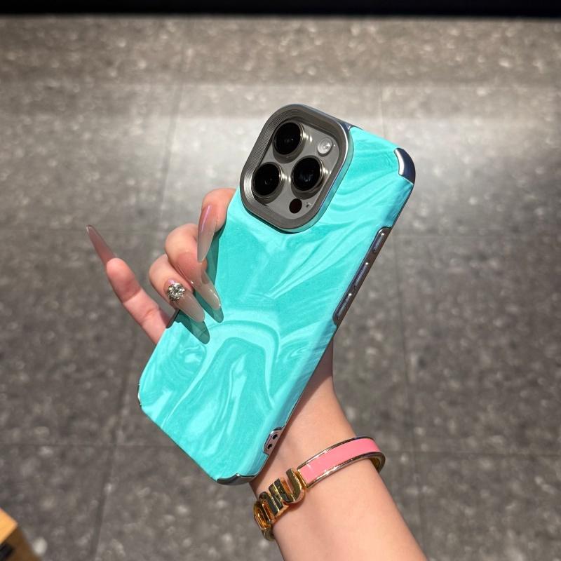 Luxury Electroplated Water Ripple Case for iPhone 17 Air 16 15 14 13 12 11 Pro Max Plus Shockproof Candy Soft Aurora Armor Coque