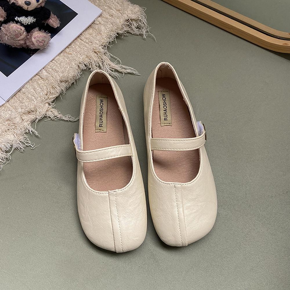 Neue Damen-Frühlings-Outdoor-Schuhe Rundzehen-Design Mary Jane Schuhe Damen Freizeitschuhe Flache Schuhe Arbeitsschiffschuhe Große Größe