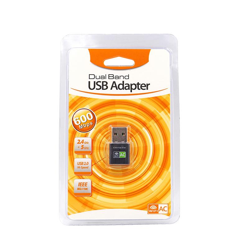 Adaptateur Wifi USB sans pilote 600Mbps Adaptateur Wi-Fi 5Ghz Antenne USB Ethernet PC Adaptateur Wi-Fi Dongle Wifi Lan Récepteur Wifi AC