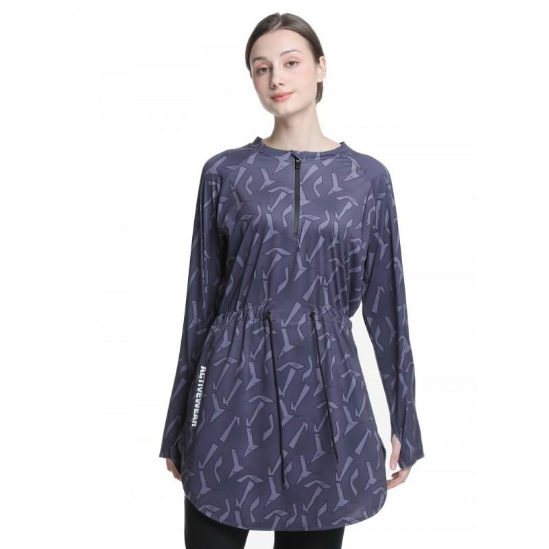 Womens Quick-Dry Long Sleeve Sport Set Modest Islamic Yoga Running Fitness 3-Piece Outfit